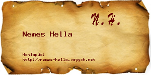 Nemes Hella névjegykártya